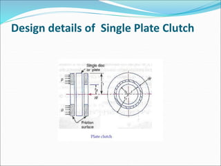 Design details of Single Plate Clutch
 