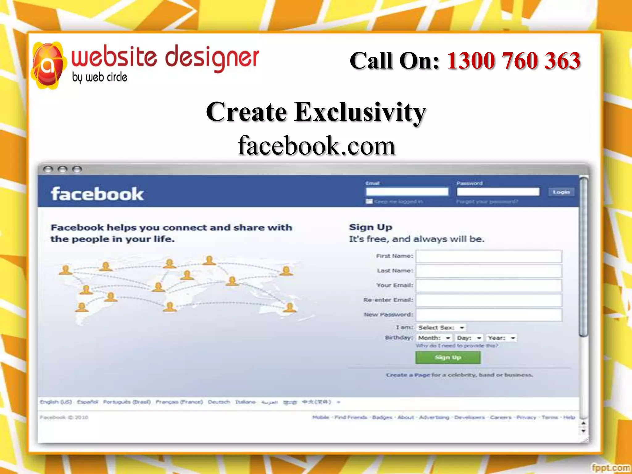 Call On: 1300 760 363

Create Exclusivity
facebook.com

 