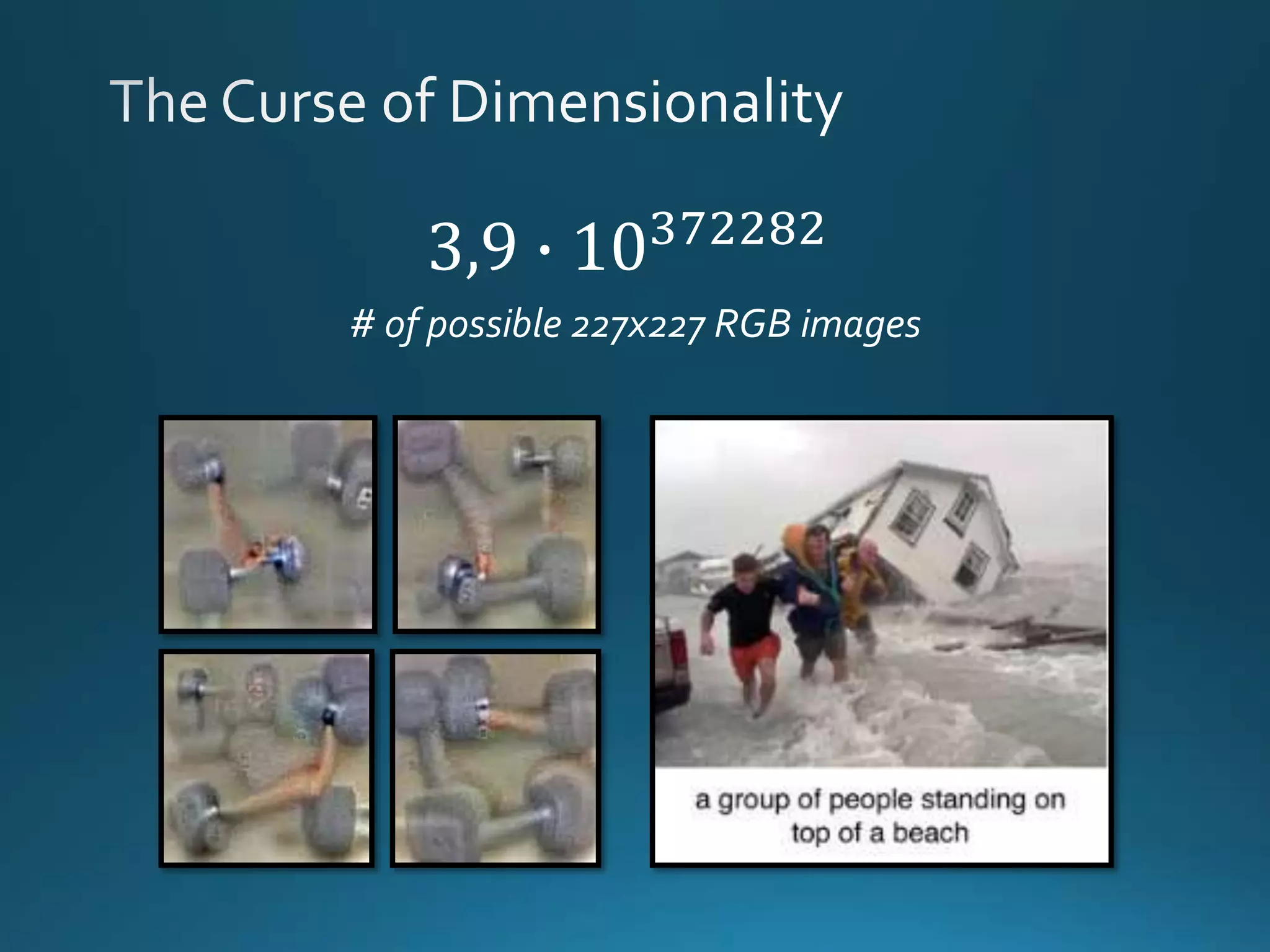 # of possible 227x227 RGB images
3,9 ∙ 10372282
 
