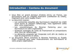 Introduction - Contenu du document

• Vous êtes un grand donneur d’ordres (D.O.) en France, vos
  fournisseurs sont en ‘fr...