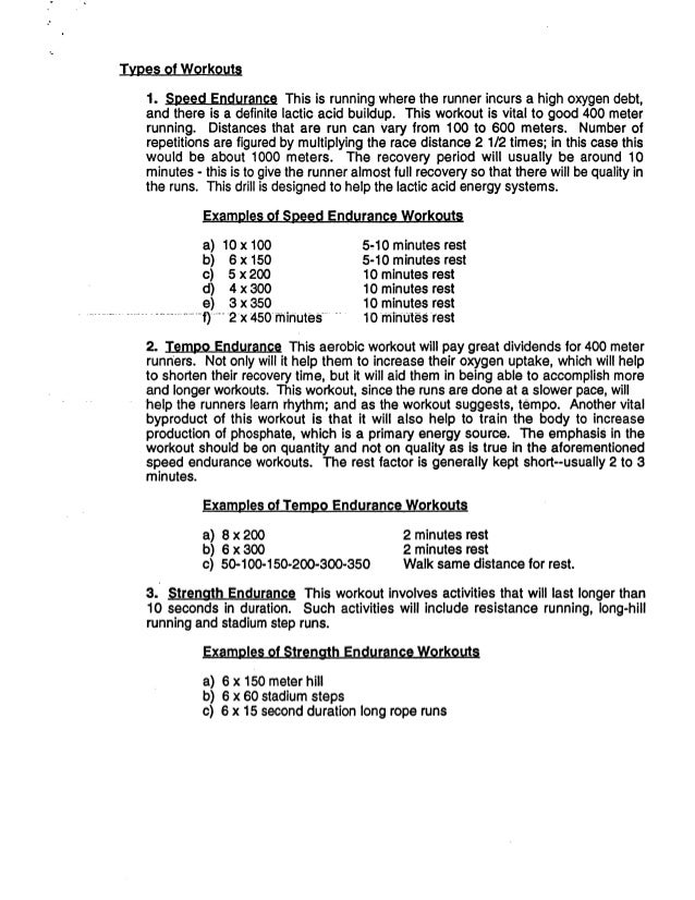 400 Meter Workouts Clyde Hart EOUA Blog