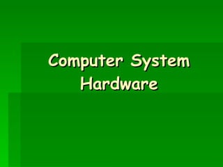 Computer System Hardware 