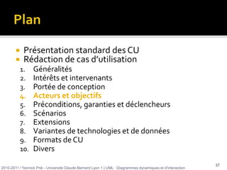 ensemble de scénarios couvrant le CU