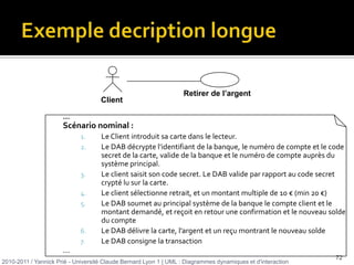 Un CU textuel raconte l’histoire du futur utilisateur avec le futur système2010-2011 / Yannick Prié - Université Claude Bernard Lyon 1 | UML : Diagrammes dynamiques et d'interaction 16