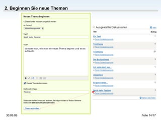 2. Beginnen Sie neue Themen 