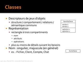ClassesDescripteurs de jeuxd’objets