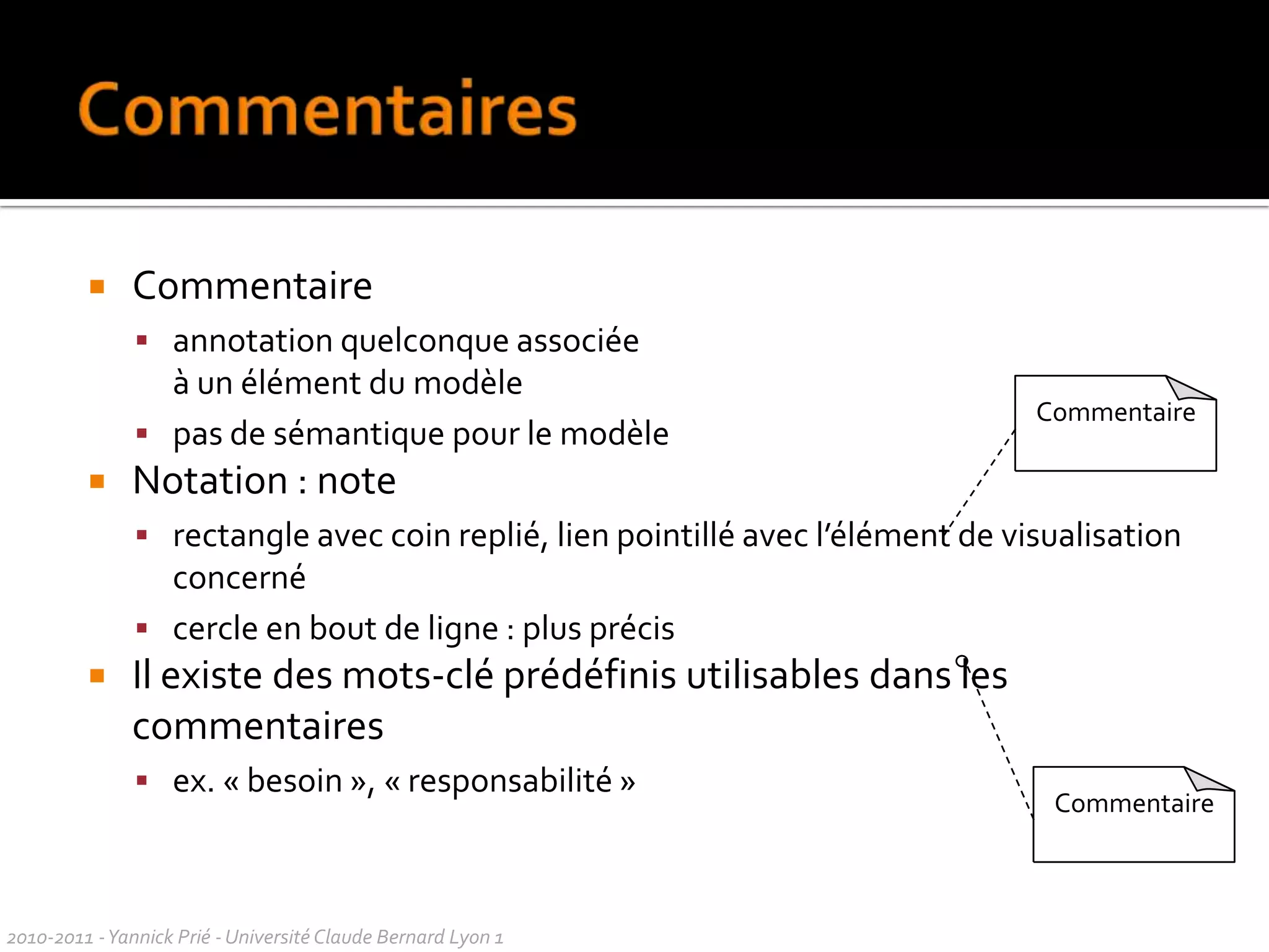 PlanHistoire d’UMLDiagrammes et modélisationGénéralités sur les diagrammes UML2010-2011 - Yannick Prié - Université Claude Bernard Lyon 1  