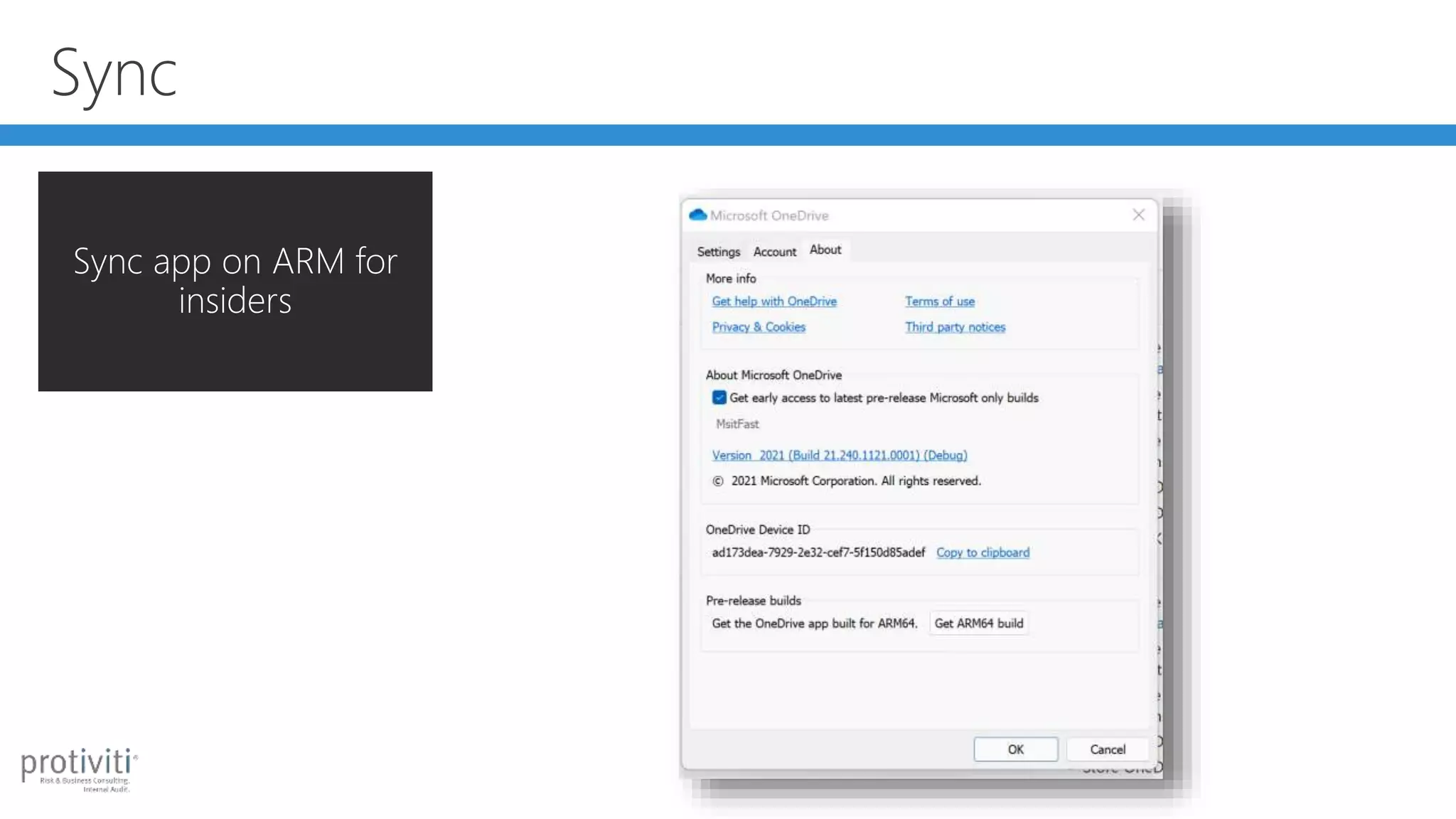 Sync
Sync app on ARM for
insiders
 