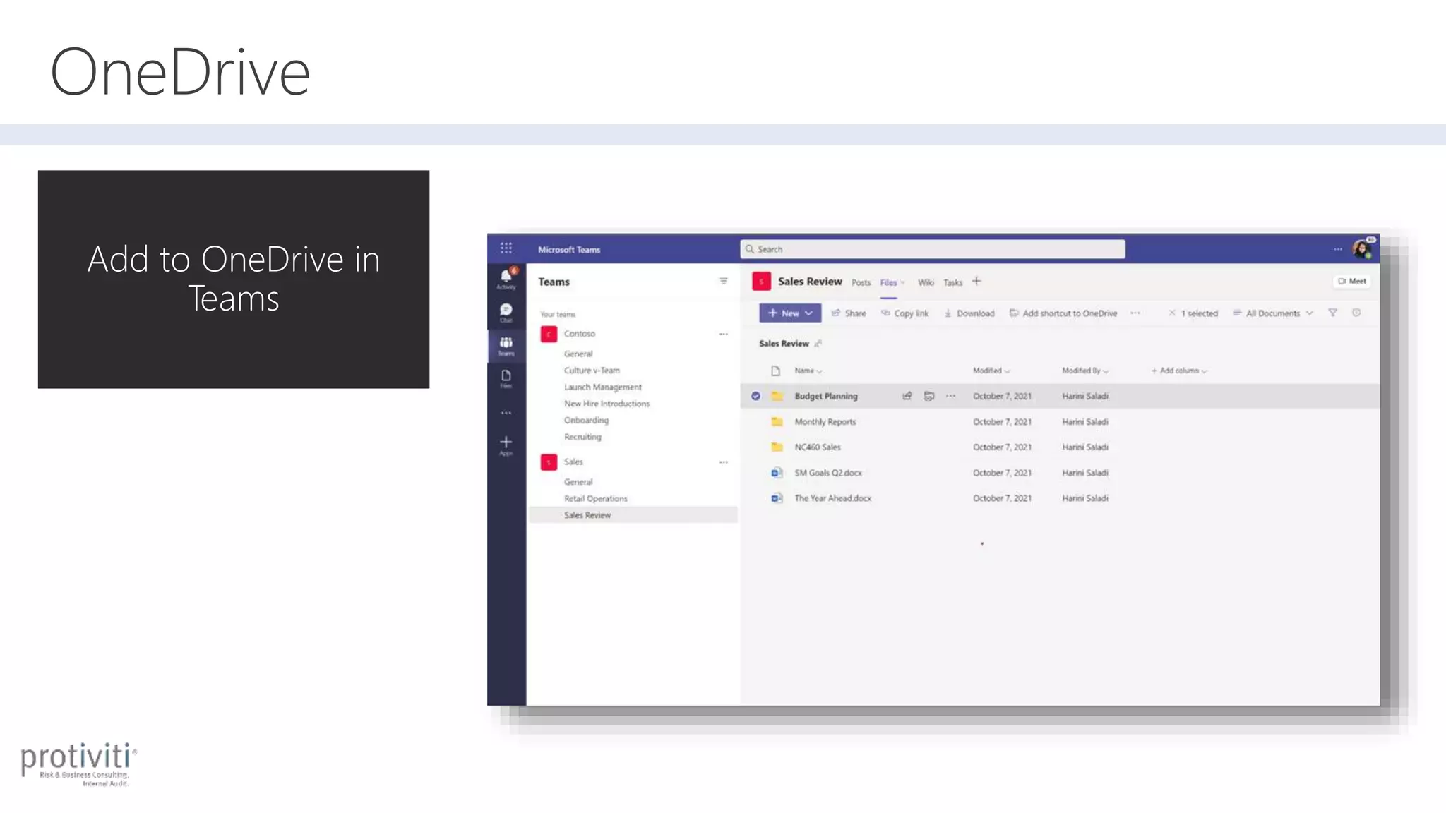 OneDrive
Add to OneDrive in
Teams
 