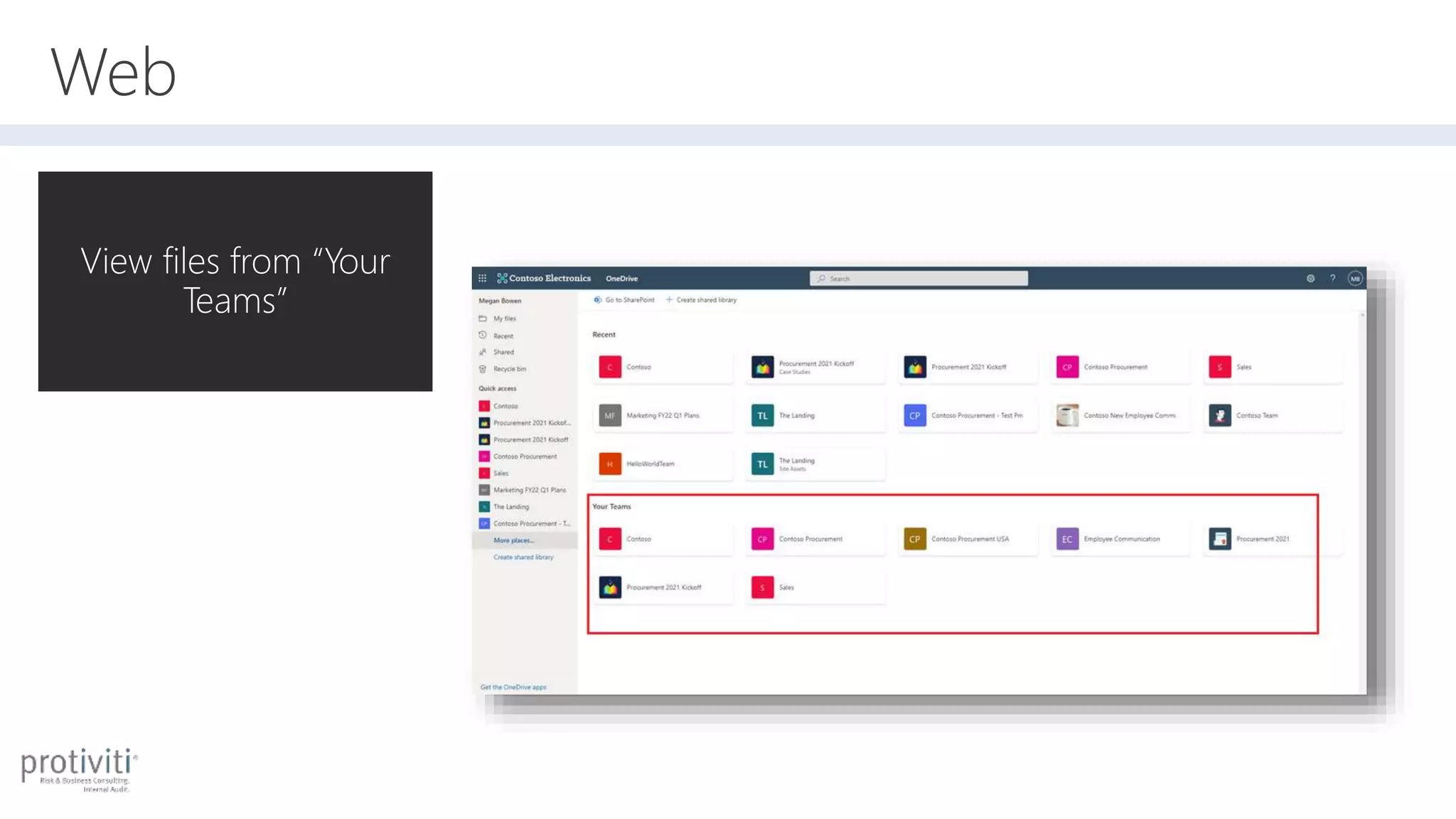 Web
View files from “Your
Teams”
 