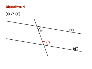 Diapositive 4

(d) // (d’)




                    (d)



                ?

                      (d’)
 