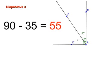 Diapositive 3Diapositive 3
?
90 - 35 = 55
 