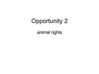 Opportunity 2
animal rights
 
