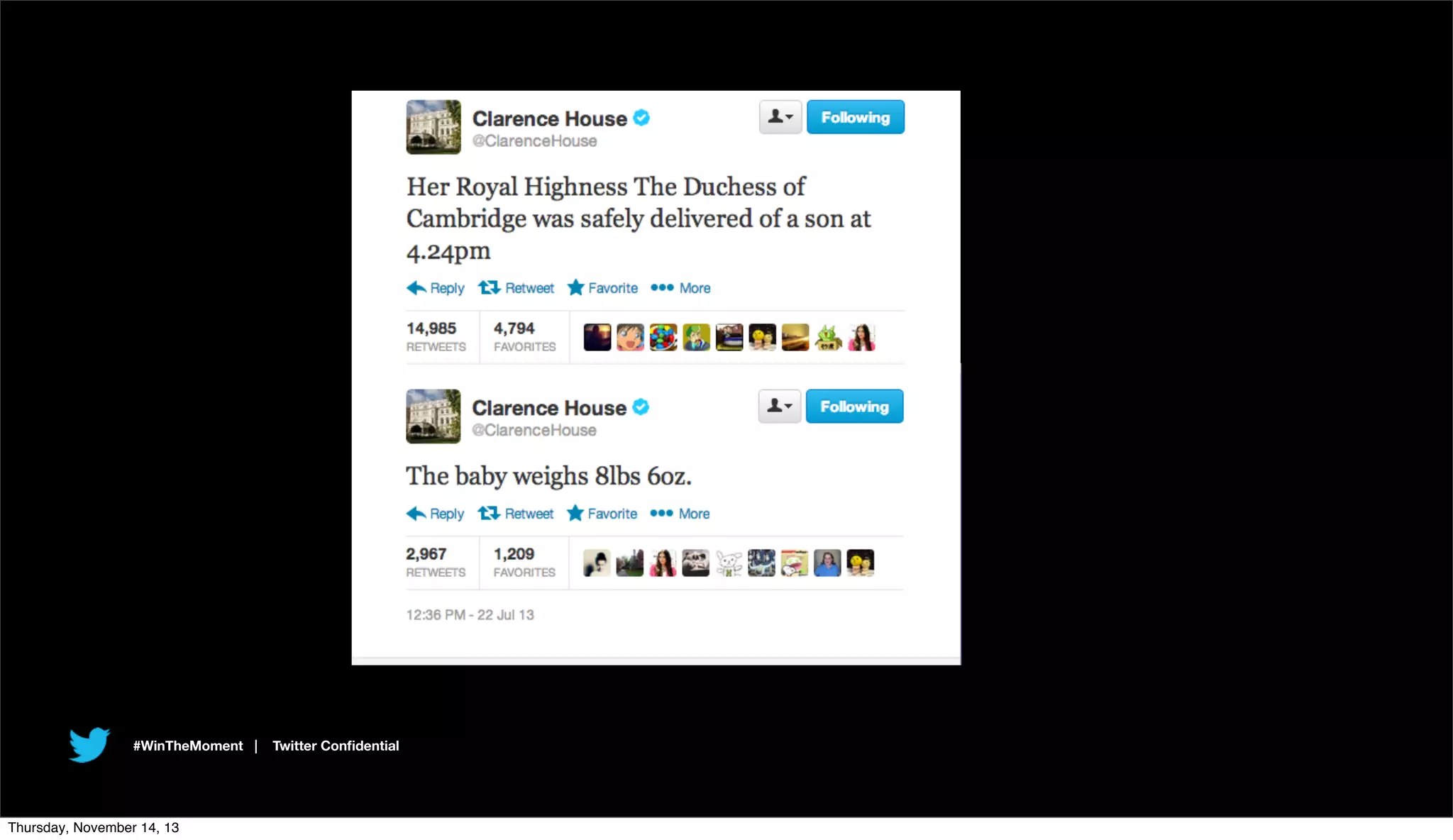 #WinTheMoment |

Thursday, November 14, 13

Twitter Conﬁdential

 