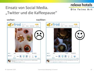 relexa hotels - Einführung & Einsatz von Social Media innerhalb des klassischen Marketings