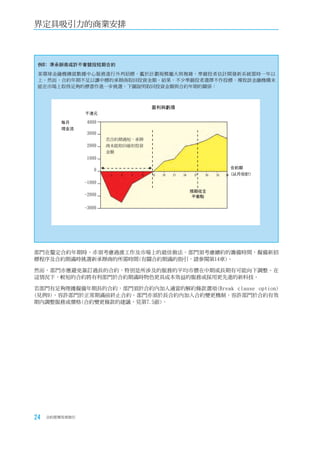 界定具吸引力的商業安排



 例8﹕準承辦商或許不會競投短期合約
 某環球金融機構就數據中心服務進行外判招標。鑑於計劃規模龐大與複雜，準競投者估計開發新系統需時一年以
 上。然而，合約年期不足以讓中標的承辦商取回投資金額。結果，不少準競投者選擇不作投標，導致該金融機構未
 能在市場上取得足夠的標書作進一步挑選。下圖說明取回投資金額與合約年期的關係：



                                          盈利與虧損
                千港元

         每月      4000
         現金流
                 3000
                        若合約期過短，承辦
                 2000   商未能取回最初投資
                        金額
                 1000

                                                                                   合約期
                    0
                         3   6   9   12   15   18   21   24    27   30   33   36   (以月份計)

                -1000
                                                              預期收支
                -2000                                          平衝點

                -3000




部門在釐定合約年期時，亦須考慮過渡工作及市場上的最佳做法。部門須考慮續約的籌備時間，擬備新招
標程序及合約期滿時挑選新承辦商的所需時間(有關合約期滿的指引，請參閱第14章)。

然而，部門亦應避免簽訂過長的合約，特別是所涉及的服務的平均市價在中期或長期有可能向下調整。在
這情況下，較短的合約將有利部門於合約期滿時物色更具成本效益的服務或採用更先進的新科技。

若部門有足夠理據擬備年期長的合約，部門須於合約內加入適當的解約條款選項(Break clause option)
(見例9)，容許部門於正常期滿前終止合約。部門亦須於長合約內加入合約變更機制，容許部門於合約有效
期內調整服務或價格(合約變更條款的建議，見第7.5節)。




24   合約管理用者指引
 