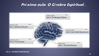 34
* Próxima aula: O Cérebro Espiritual...
CM 22 – ESTADOS CONSCIENCIAIS
 
