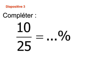 Compléter :
Diapositive 3
10
...%
25