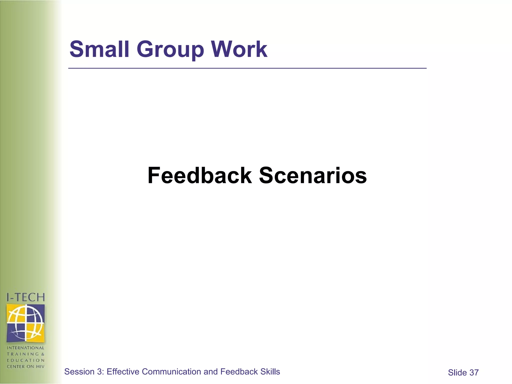 Small Group Work Feedback Scenarios 