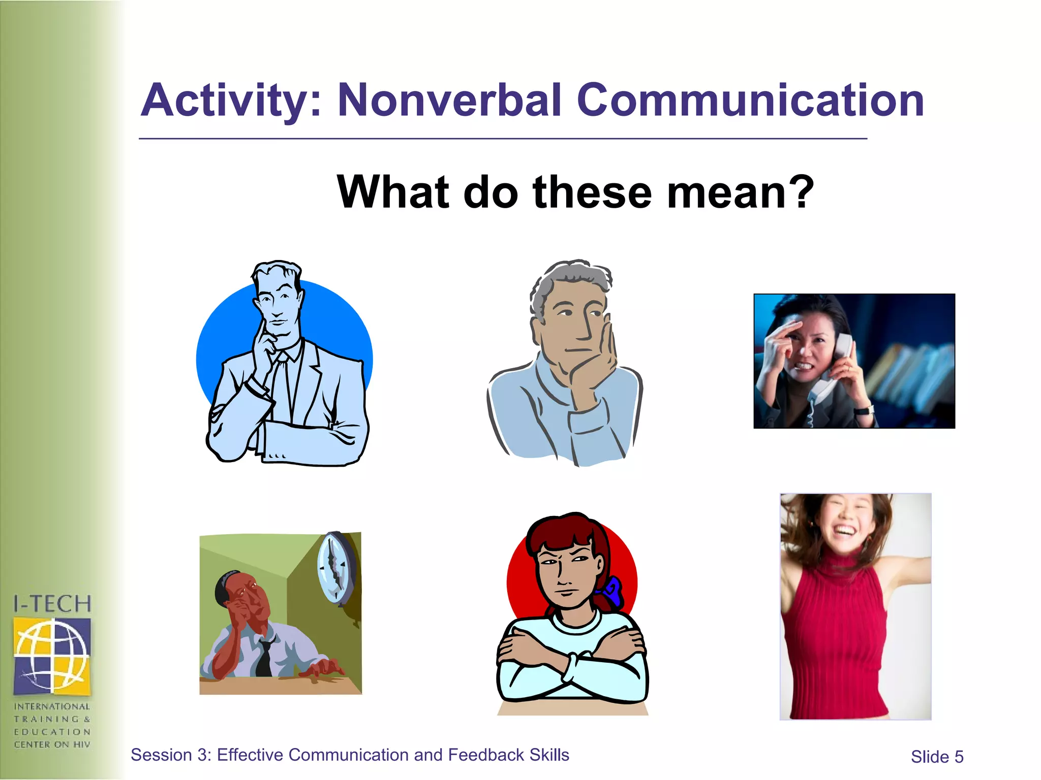 Activity: Nonverbal Communication What do these mean? 