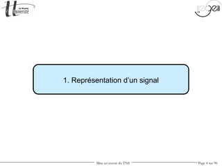 Mise en œuvre du TNS Page 4 sur 96
1. Représentation d’un signal
 