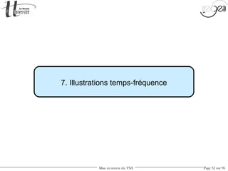 Mise en œuvre du TNS Page 52 sur 96
7. Illustrations temps-fréquence
 