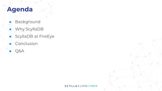Agenda
■ Background
■ Why ScyllaDB
■ ScyllaDB at FireEye
■ Conclusion
■ Q&A
 