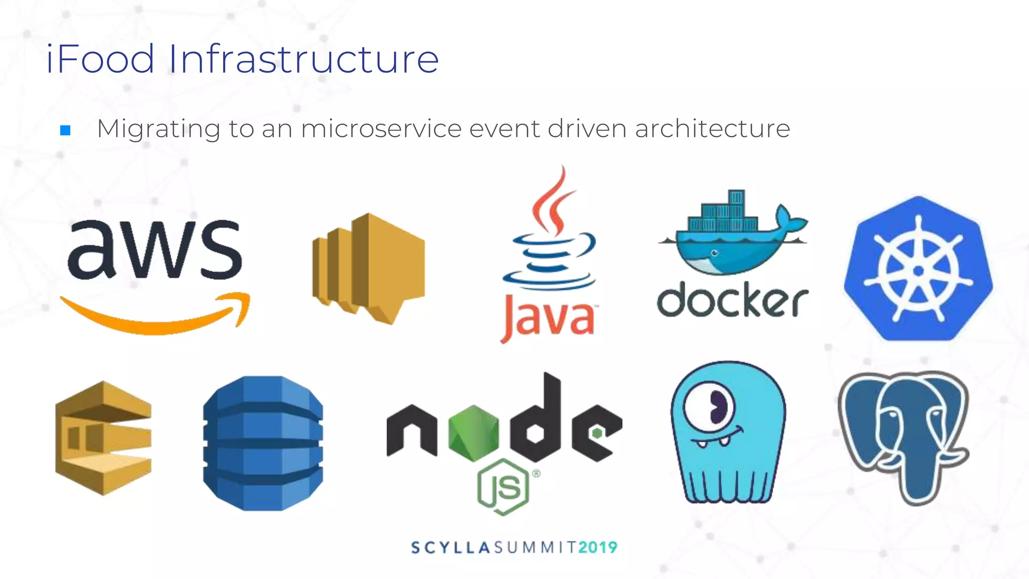 iFood Infrastructure
■ Migrating to an microservice event driven architecture
 