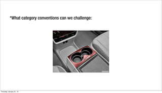 *What category conventions can we challenge:




Thursday, January 31, 13
 