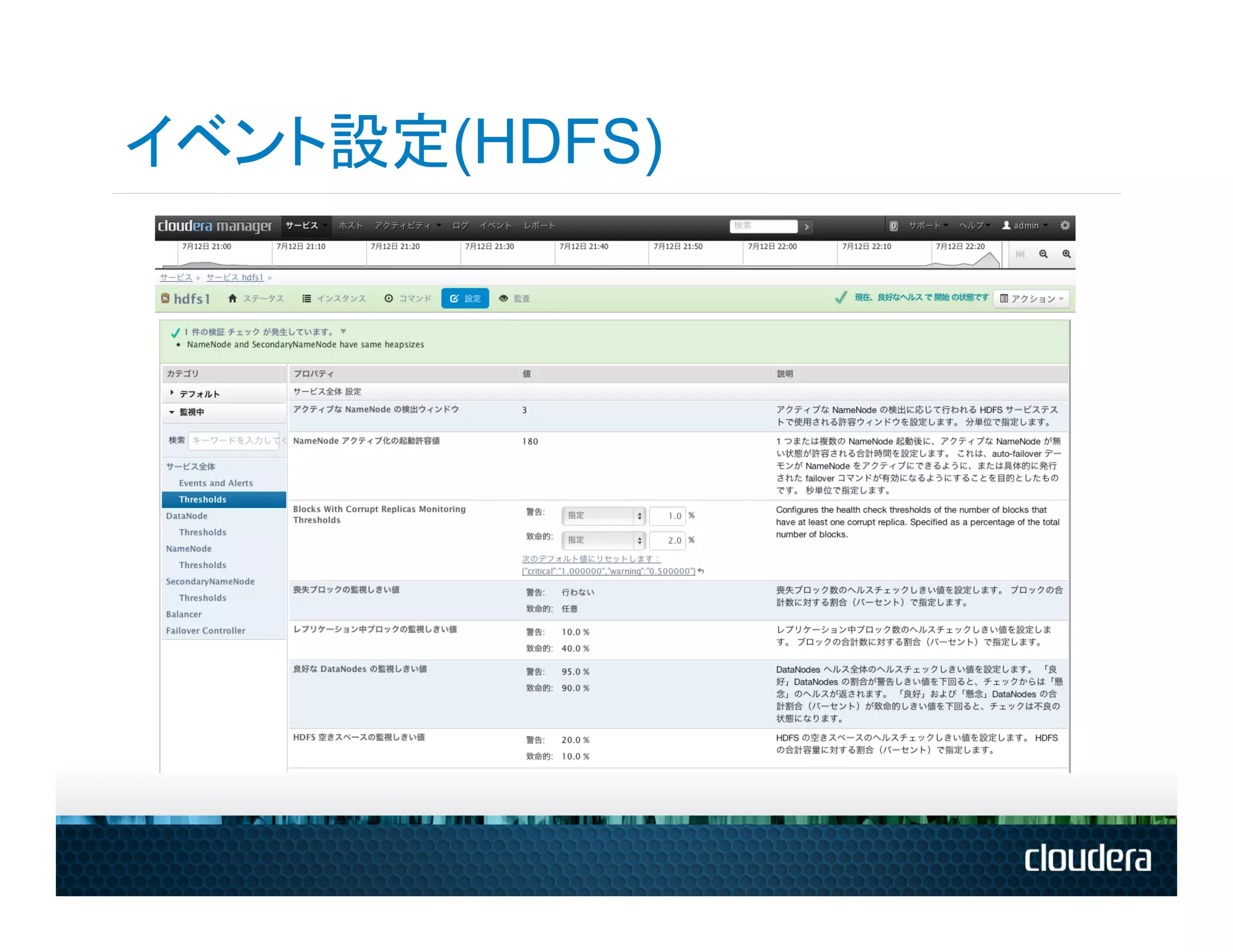 イベント設定(HDFS)
 