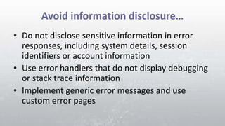 Cm4 secure code_training_1day_error handling and logging | PPT