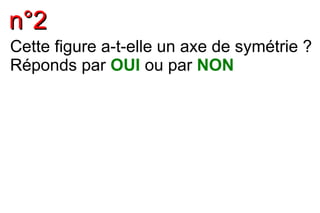 nn°°22
Cette figure a-t-elle un axe de symétrie ?
Réponds par OUI ou par NON