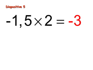 Diapositive 5
-1,5 × 2 = -3