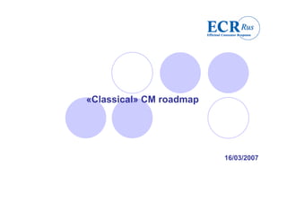 «Classical» CM roadmap




                         16/03/2007
 