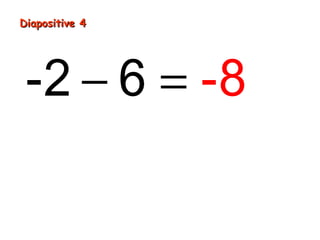 Diapositive 4
-2 − 6 = -8