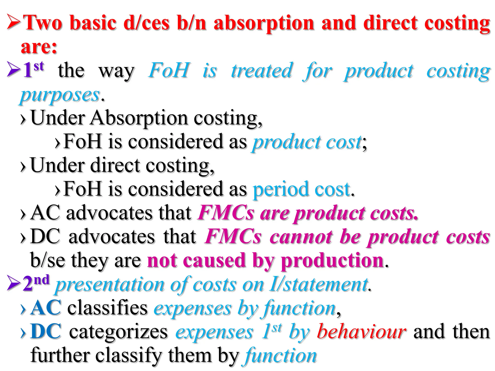 Cost volume profit analysis absorption and variable costing | PPTX