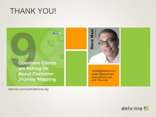 SteveMast
President
delvinia.com/work/delvinia-dig
THANK YOU!
smast@delvinia.com
twitter @stevemast
www.delvinia.com
416.779.4149
 