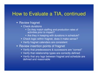 Time Impact Analysis