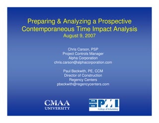 Time Impact Analysis