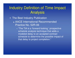 Time Impact Analysis
