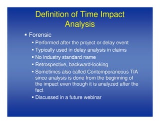 Time Impact Analysis