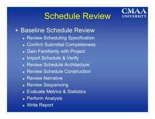 Schedule Review