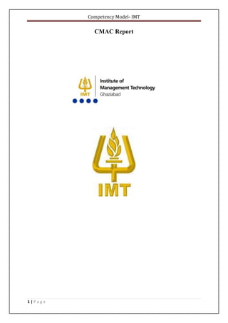 Competency Model- IMT
1 | P a g e
CMAC Report
 