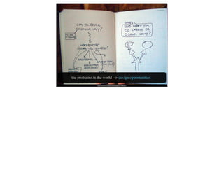 the problems in the world --> design opportunities
                http://www.ﬂickr.com/photos/paulhughes/2112802636/
 