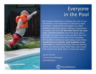 Everyone 
                                                in the Pool
                          “My biggest challenge is h...