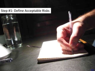 Step #1: Define Acceptable Risks<br />tnarik<br />