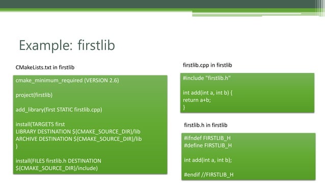 Cmake tutorial | PPT