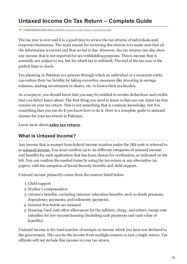 Untaxed On Tax Return Complete Guide.pdf