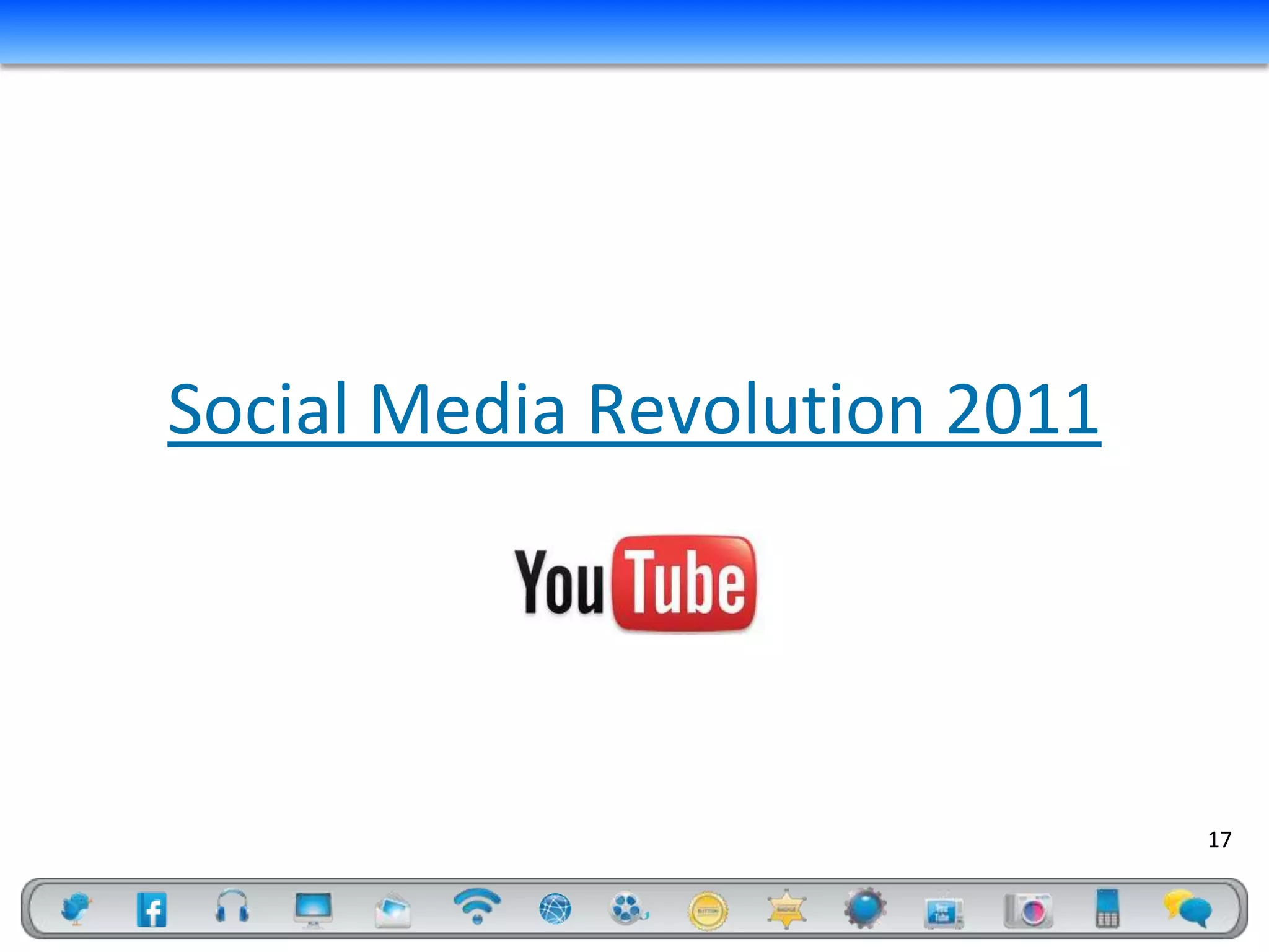 Social Media Revolution 2011




                               17
 