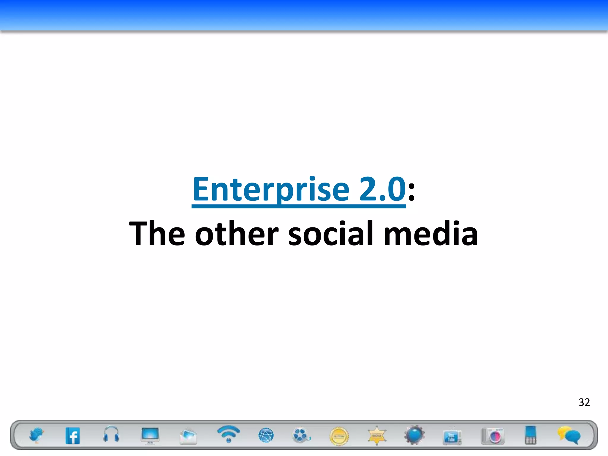 Enterprise 2.0:
The other social media



                         32
 